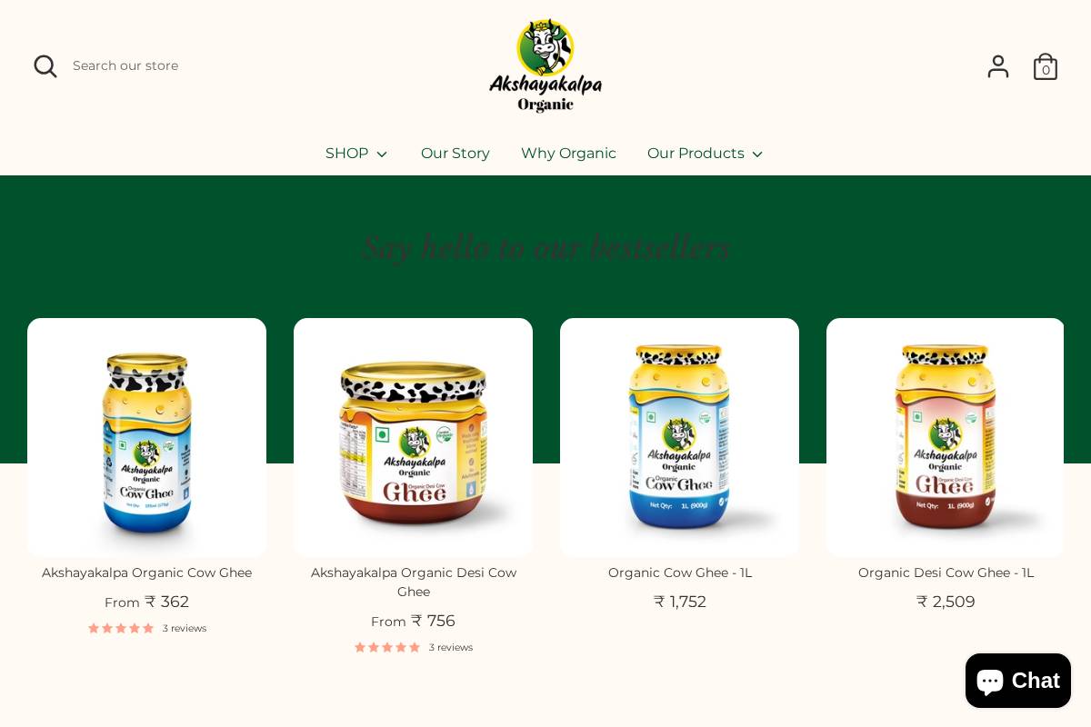 shop.akshayakalpa.org homepage screenshot