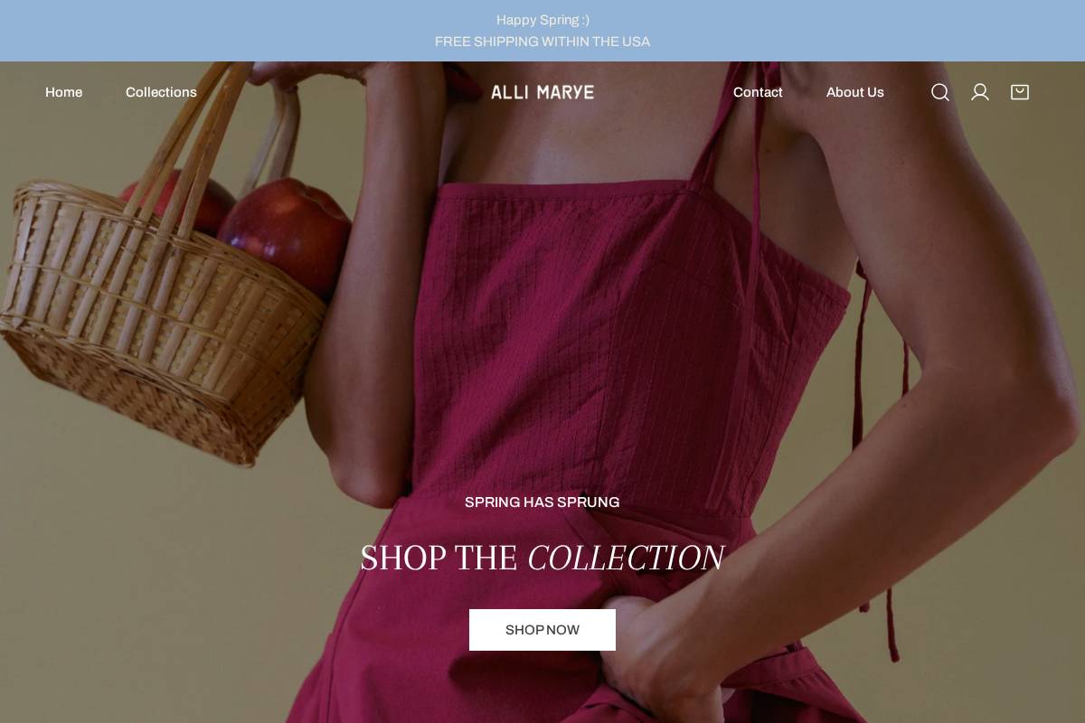 shop.allimarye.com homepage screenshot