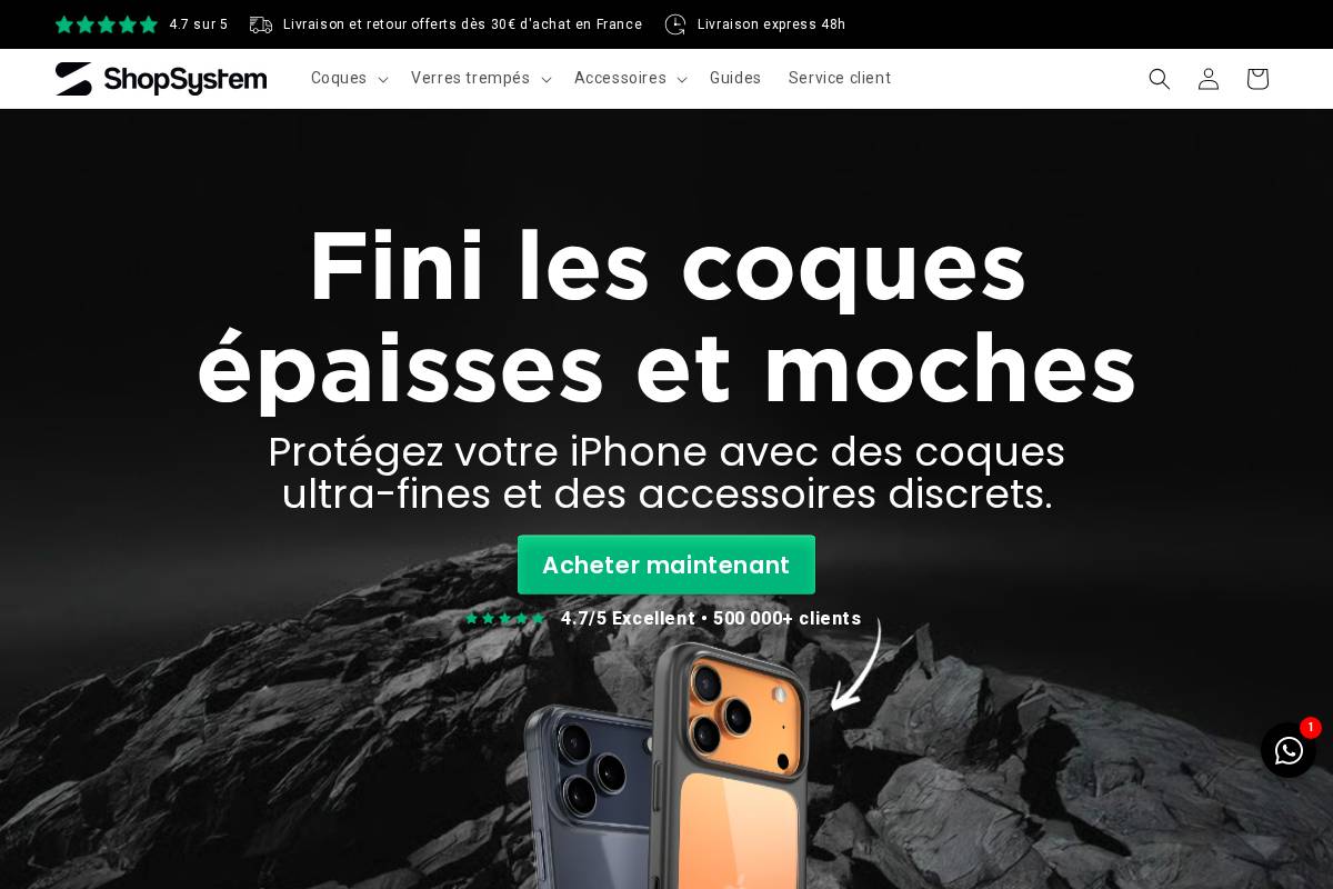 ShopSystem homepage screenshot