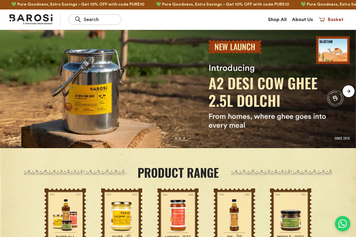 shop.barosi.in homepage screenshot