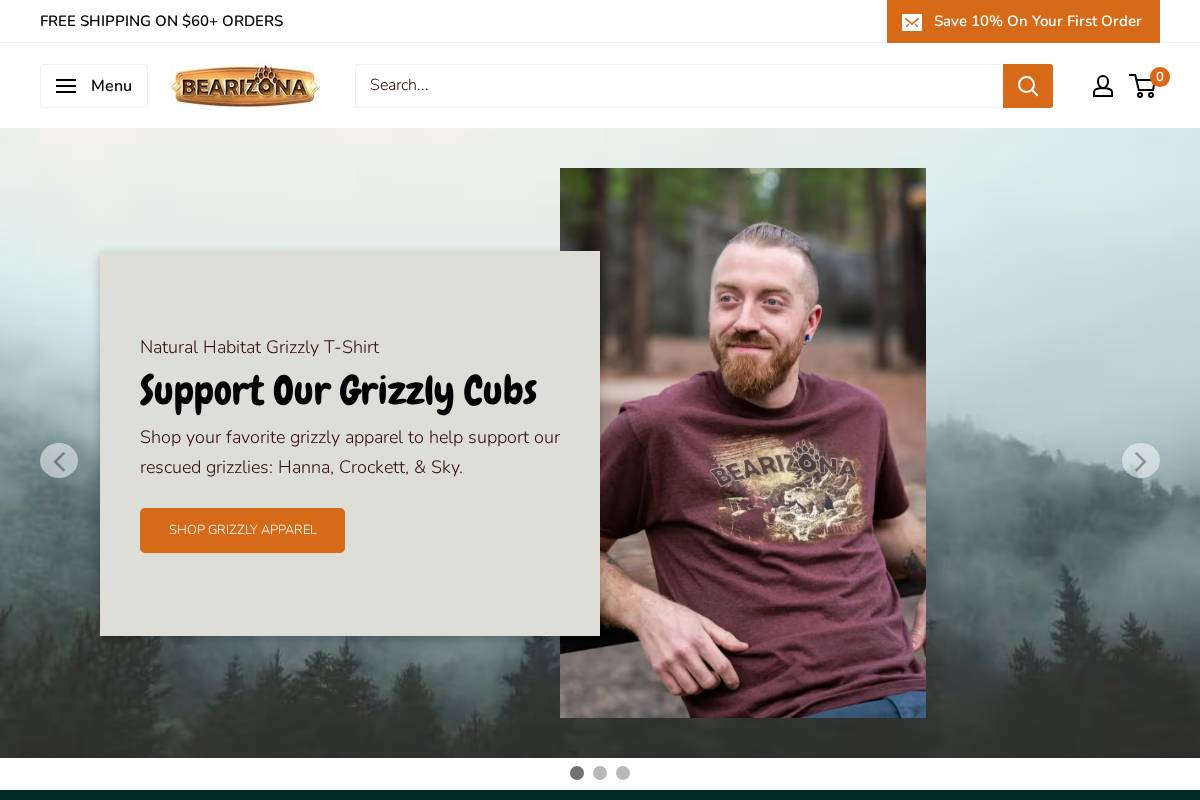 shop.bearizona.com homepage screenshot