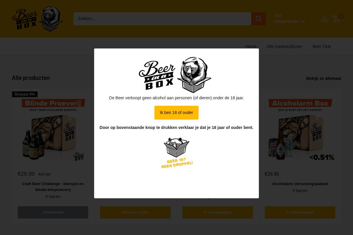 shop.beerinabox.nl homepage screenshot