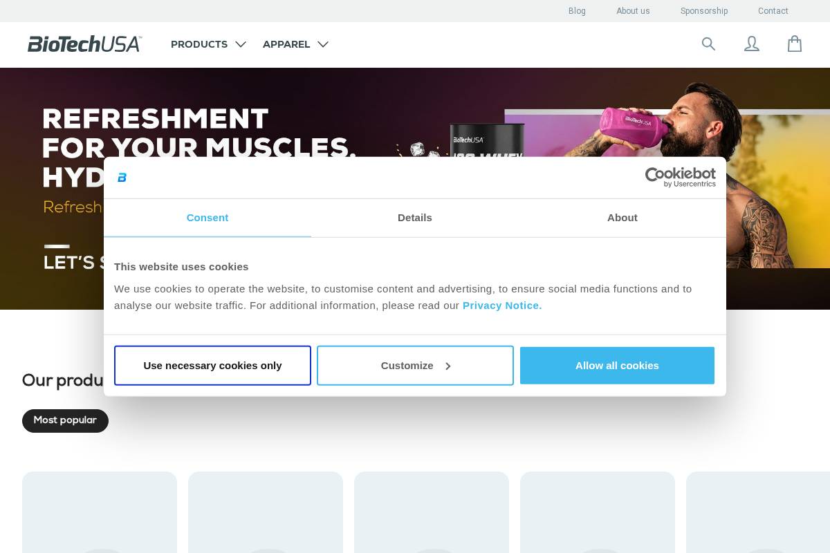 shop.biotechusa.com homepage screenshot