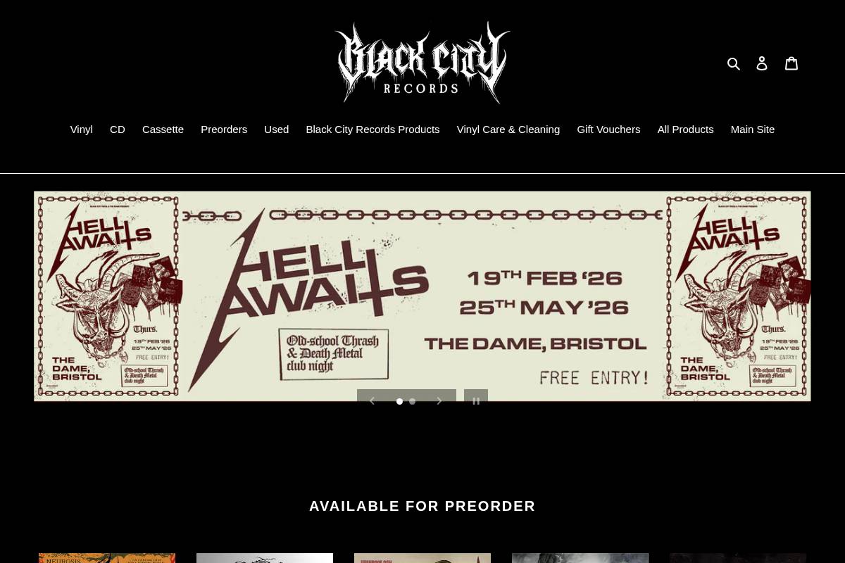shop.blackcityrecords.co.uk homepage screenshot