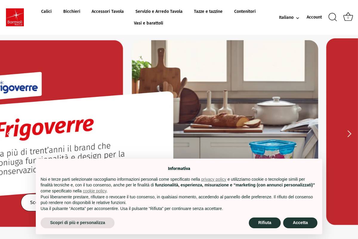 Bormiolirocco homepage screenshot