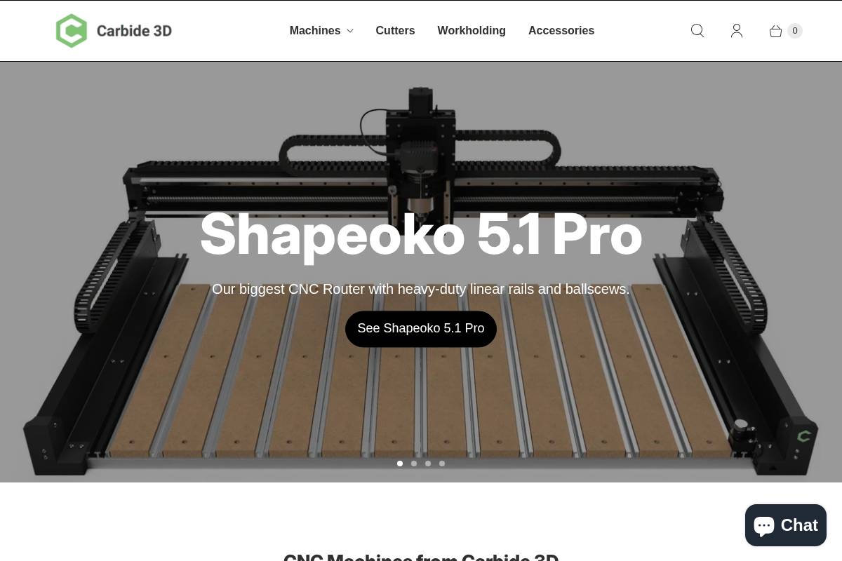 shop.carbide3d.com homepage screenshot