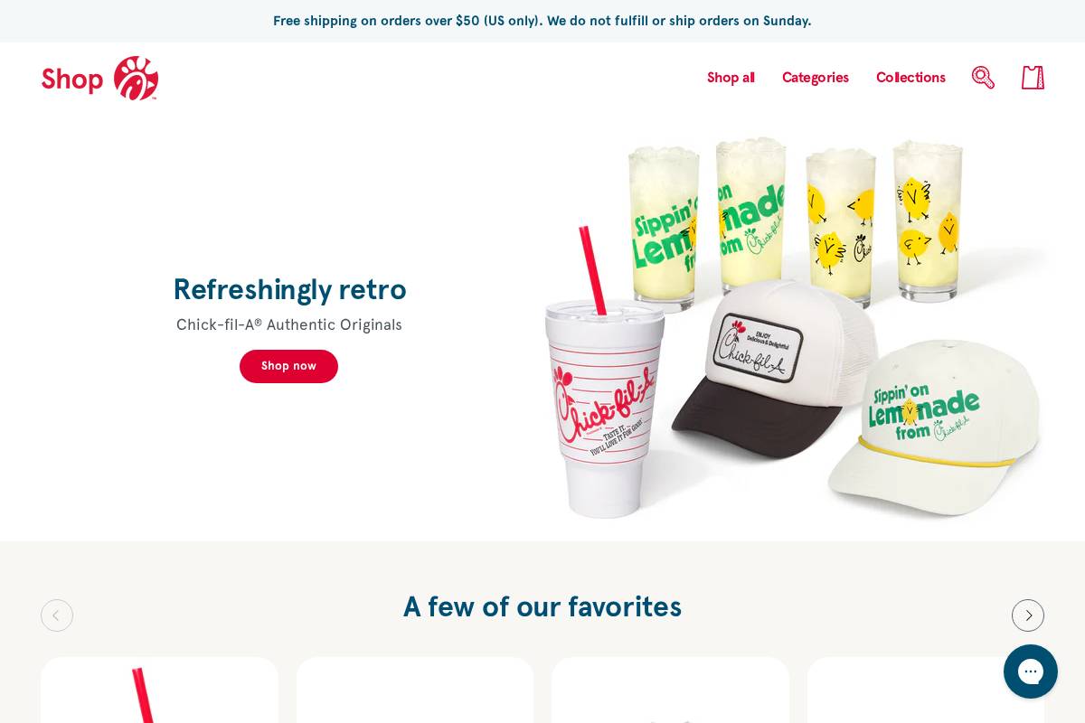 shop.chick-fil-a.com homepage screenshot