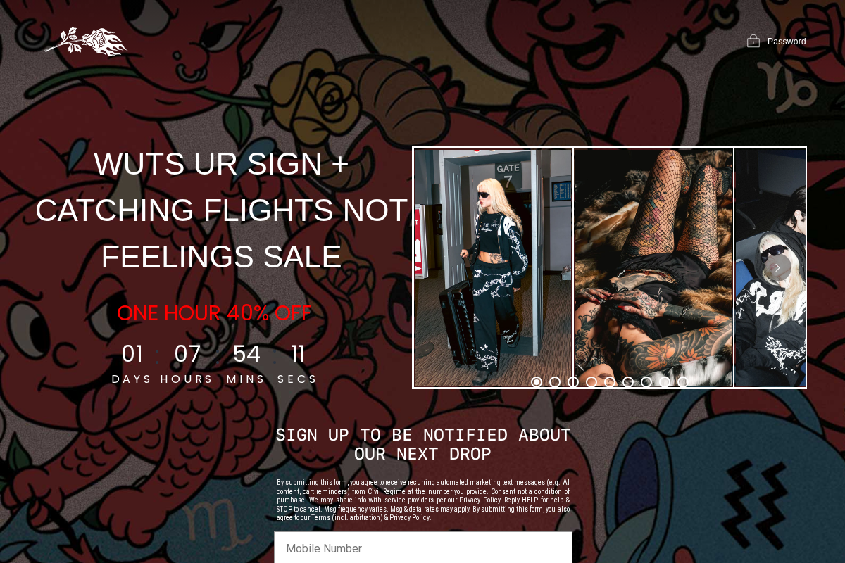 Civil Regime homepage screenshot