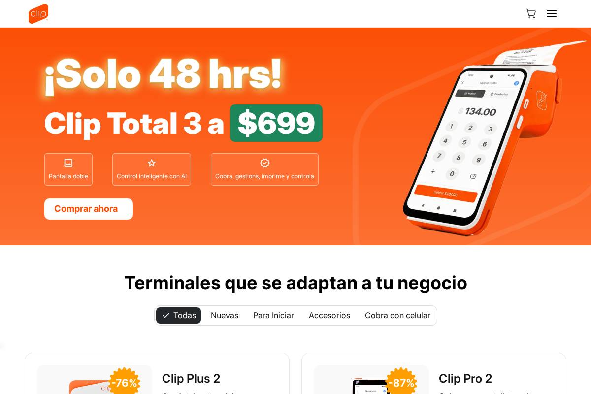 shop.clip.mx homepage screenshot