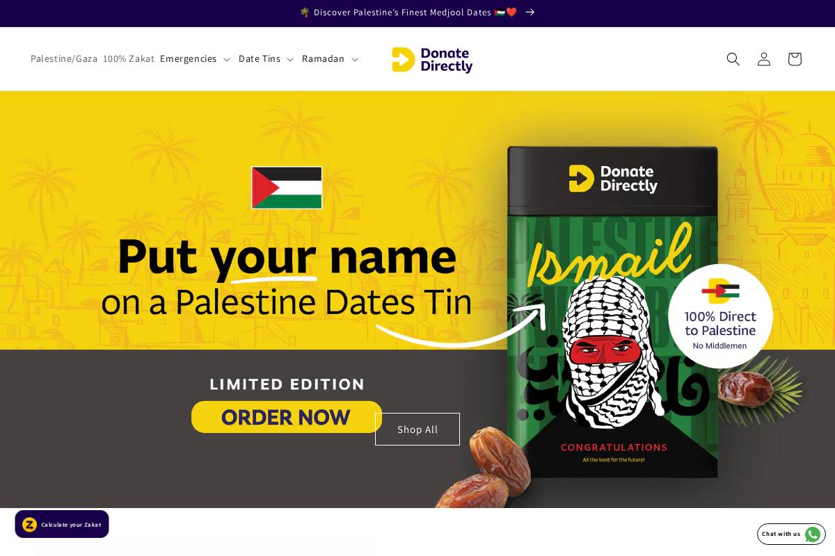 shop.donatedirectly.com homepage screenshot
