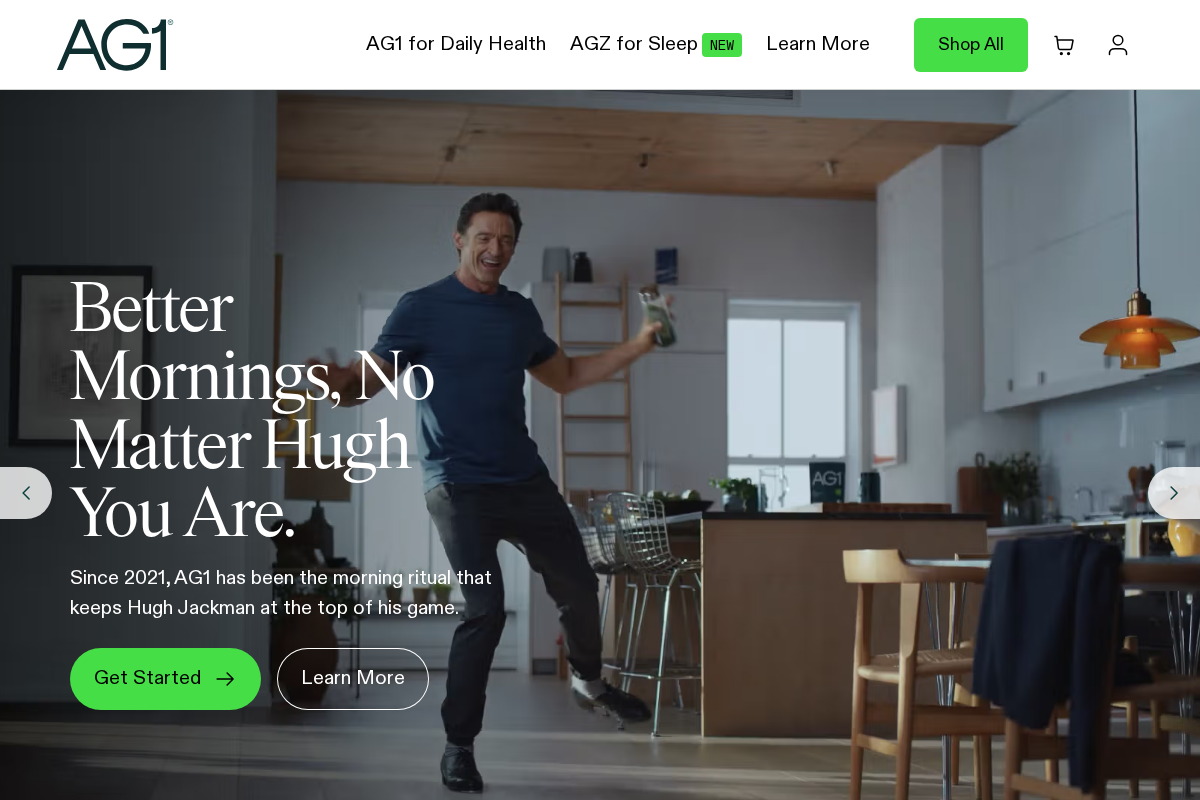 The Whole Food Supplement For Optimal Health - Athletic Greens homepage screenshot