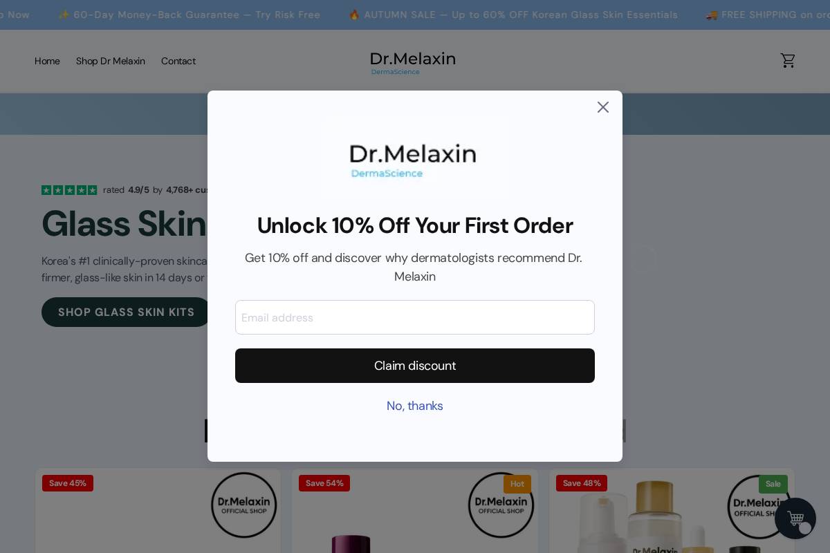 Shop Drmelaxinbeauty homepage screenshot