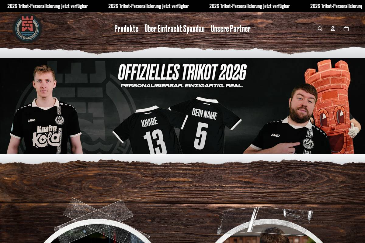 shop.eintracht-spandau.de homepage screenshot