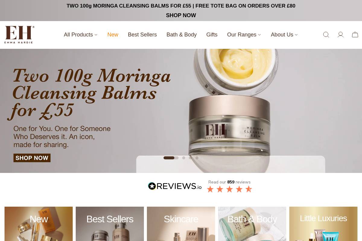 Emma Hardie homepage screenshot