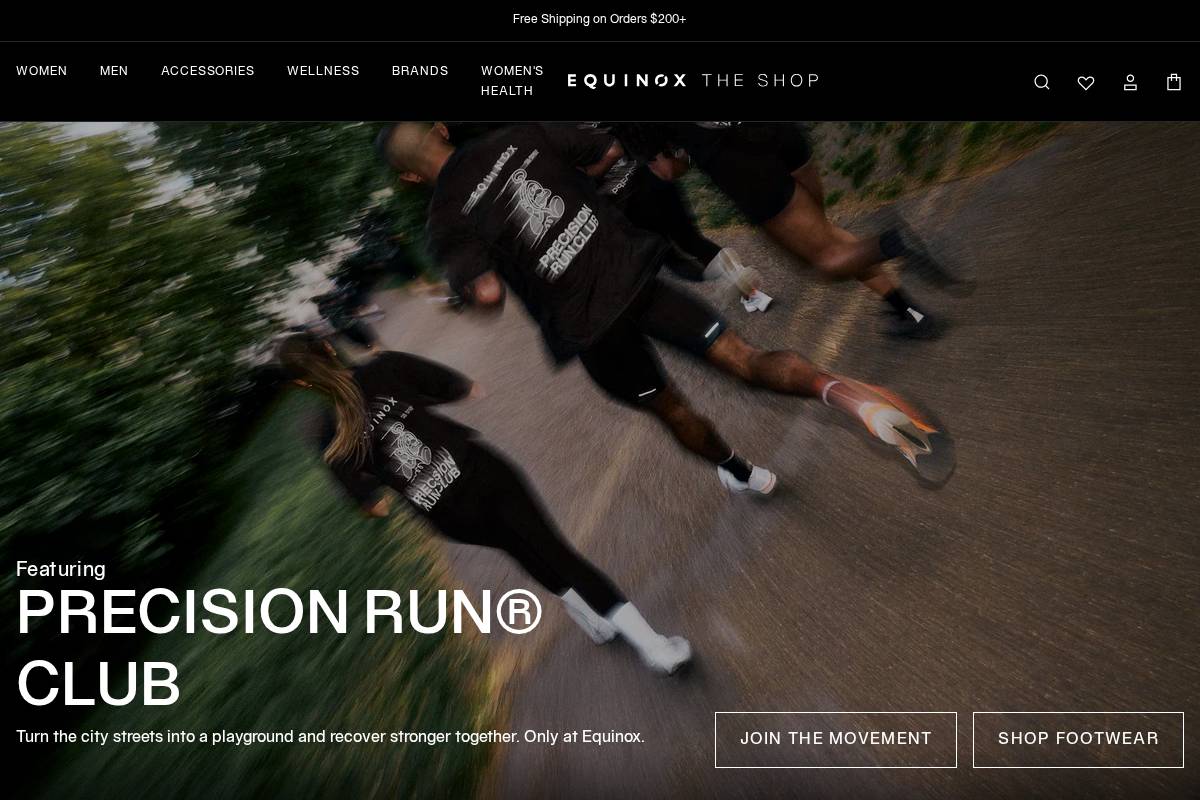 shop.equinox.com homepage screenshot