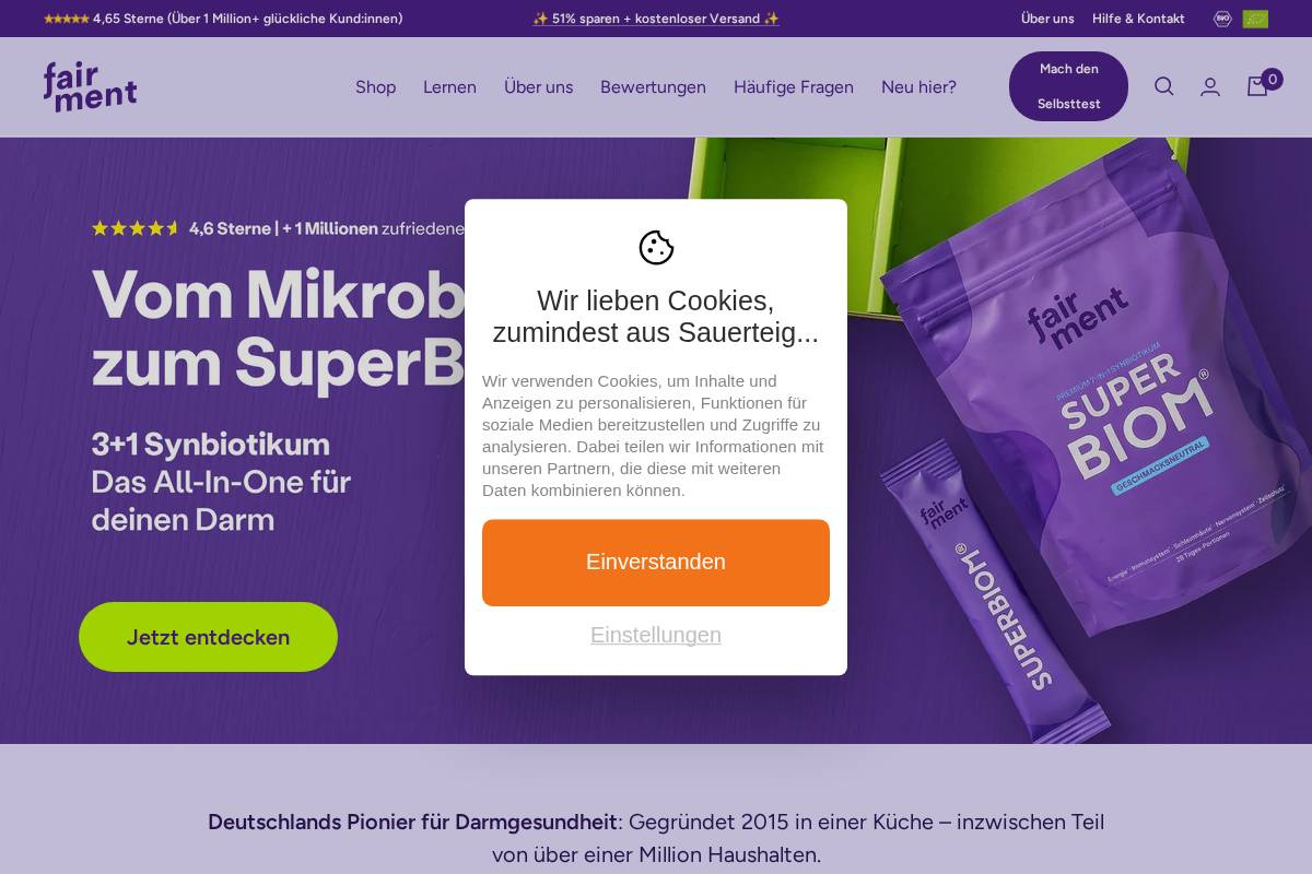 shop.fairment.de homepage screenshot