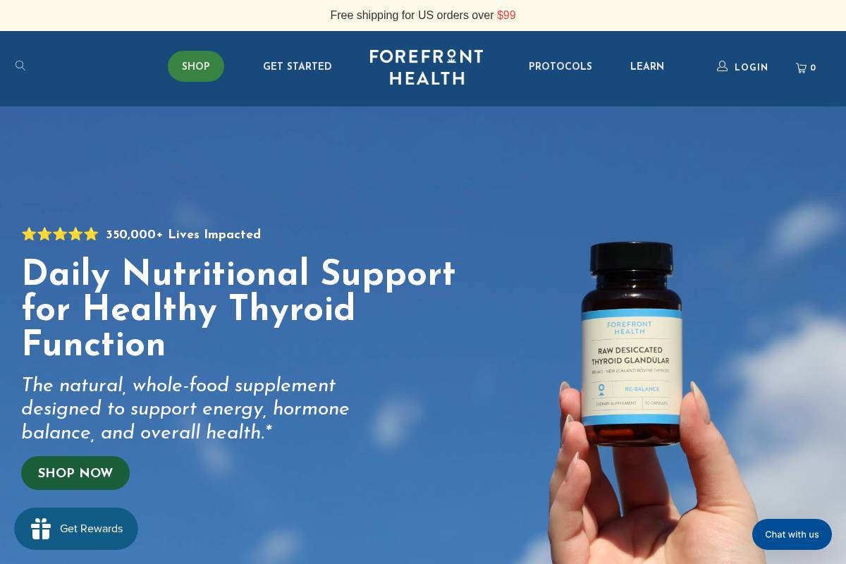 shop.forefronthealth.com homepage screenshot