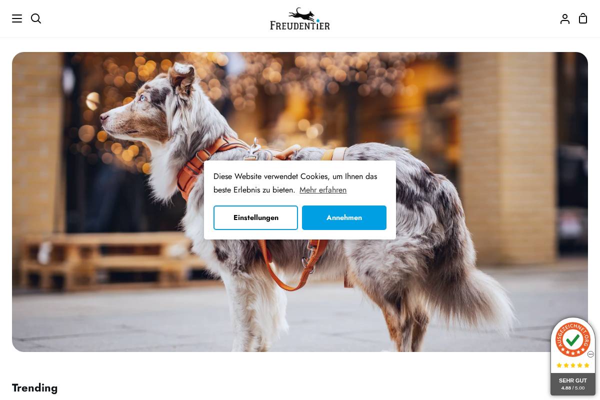 shop.freudentier.de homepage screenshot