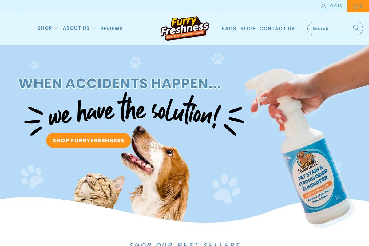 shop.furryfreshness.com homepage screenshot