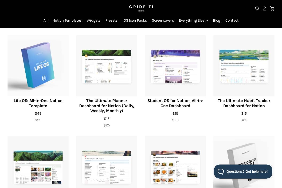 shop.gridfiti.com homepage screenshot