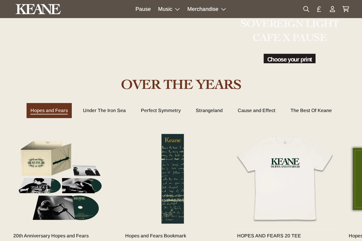 Keane homepage screenshot
