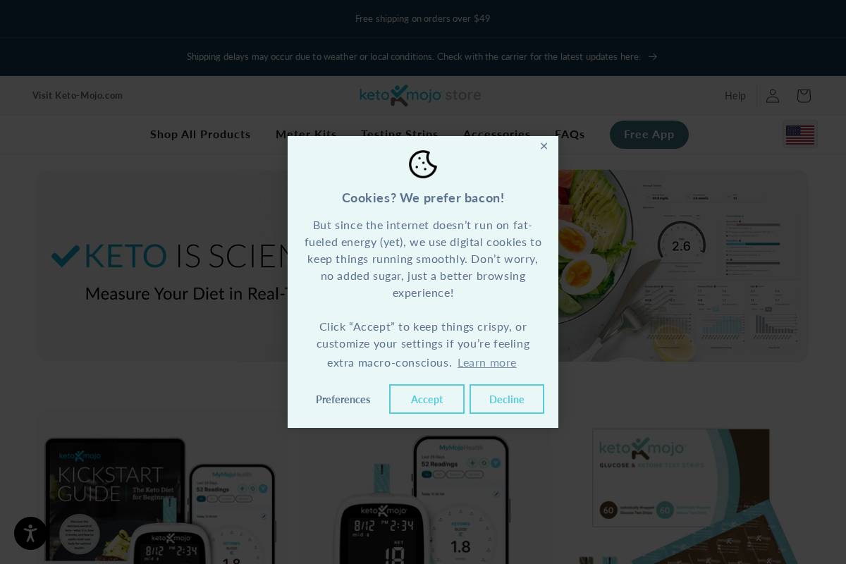 shop.keto-mojo.com homepage screenshot
