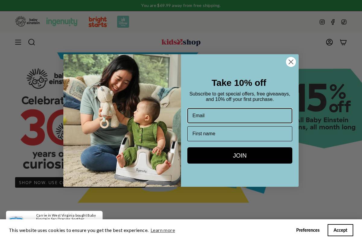 shop.kids2.com homepage screenshot