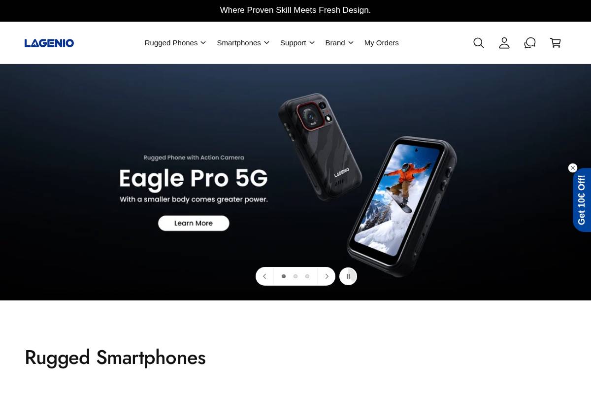 shop.lagenio.com homepage screenshot