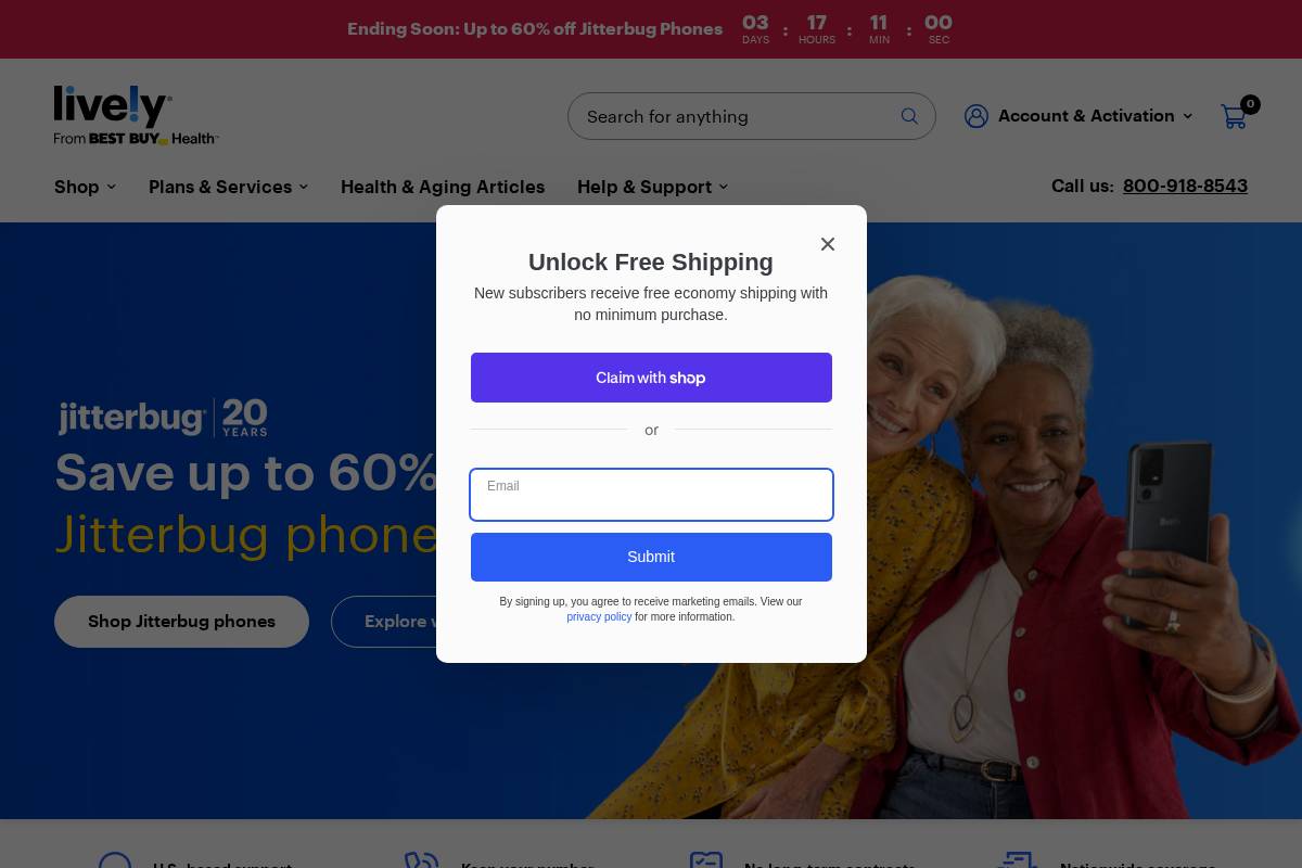 Lively from Best Buy Health homepage screenshot