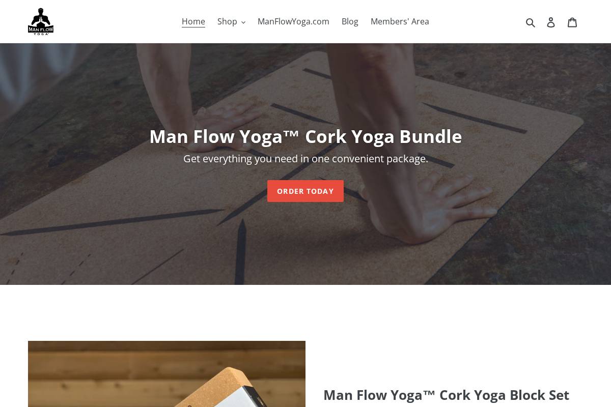 shop.manflowyoga.com homepage screenshot