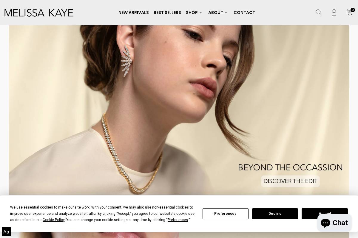shop.melissakayejewelry.com homepage screenshot
