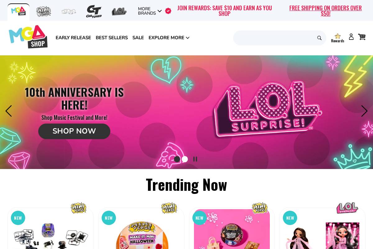 shop.mgae.com homepage screenshot