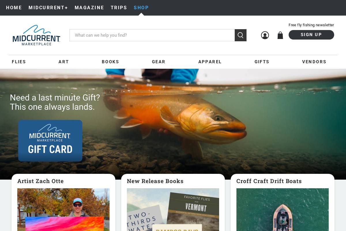 shop.midcurrent.com homepage screenshot