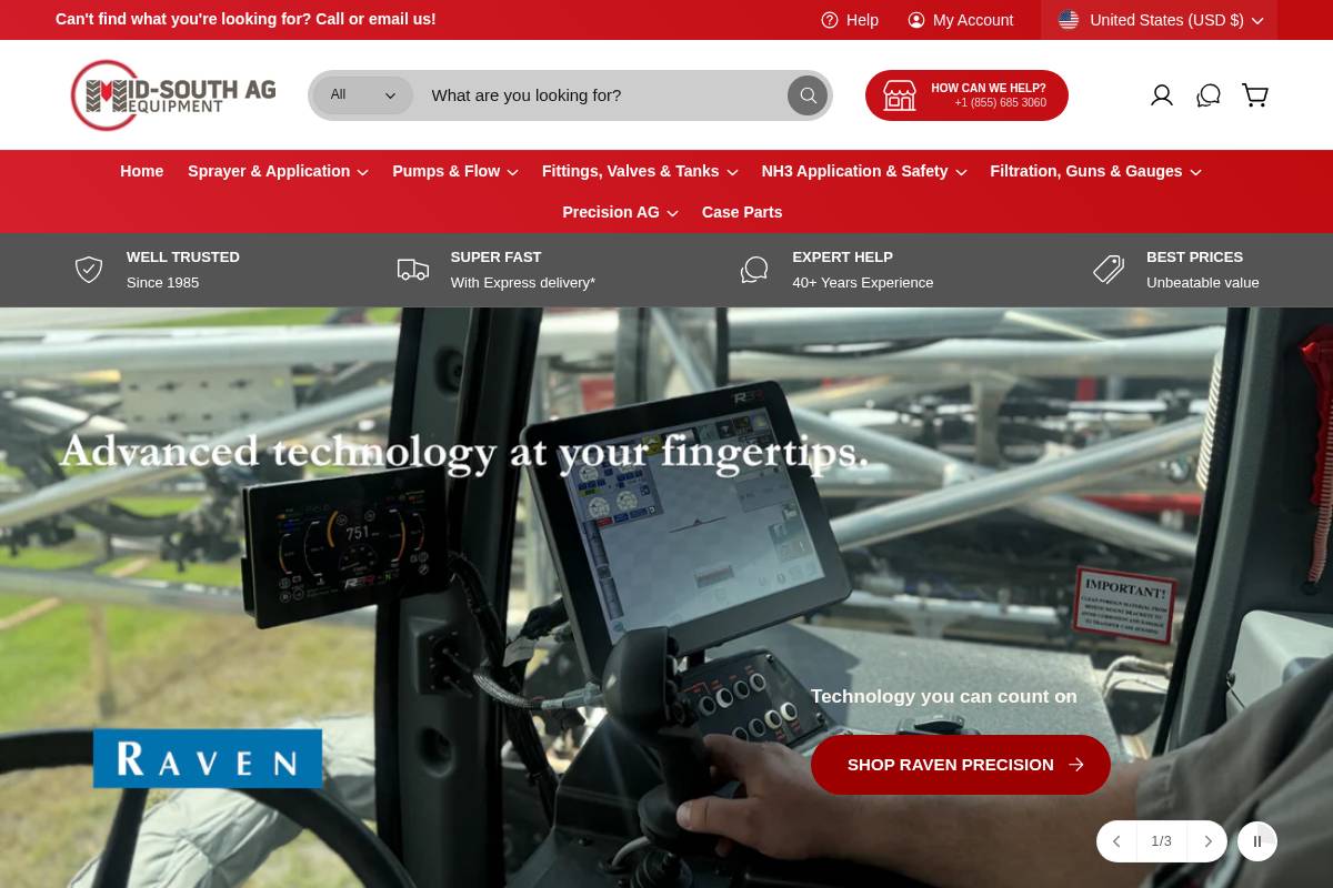 shop.midsouthag.com homepage screenshot