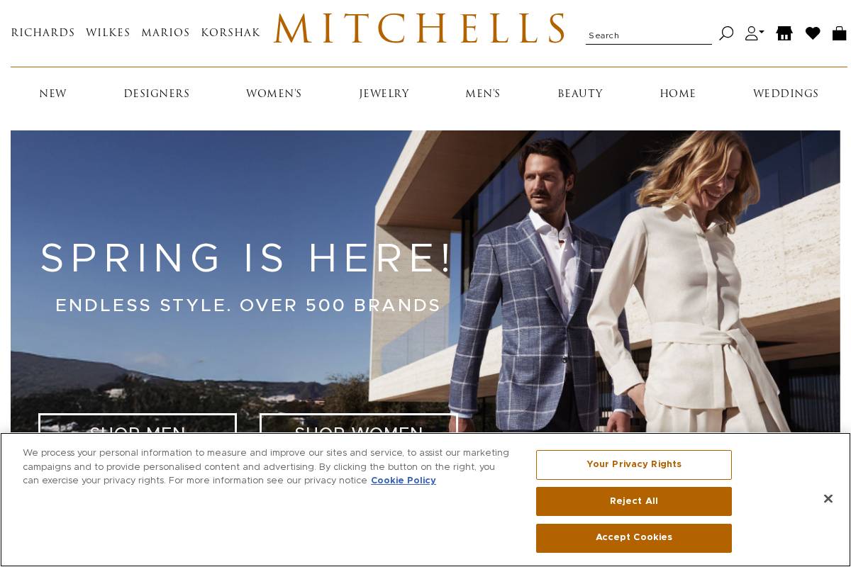 Mitchells homepage screenshot