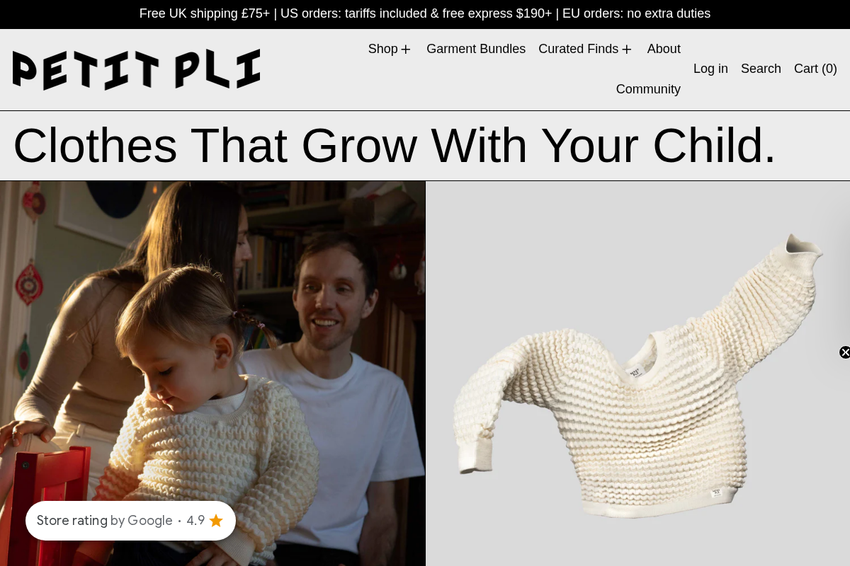 Shop Petitpli homepage screenshot