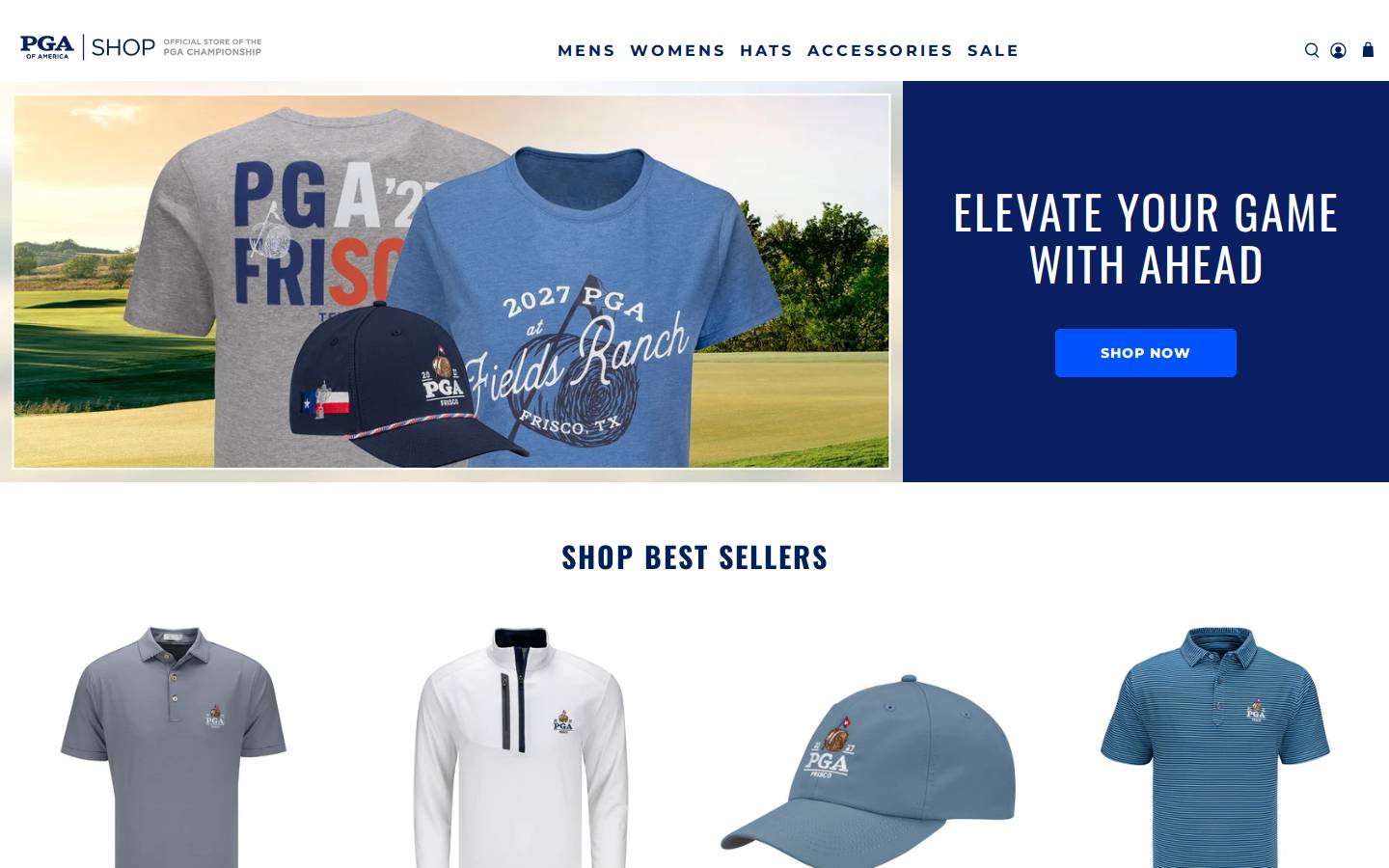 shop.pga.com homepage screenshot