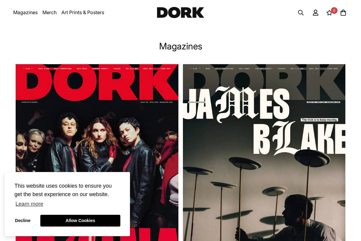 shop.readdork.com homepage screenshot