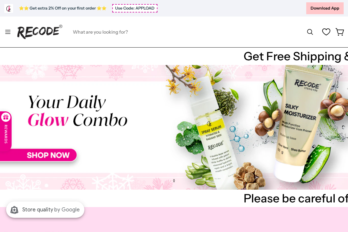 Recode Studios homepage screenshot