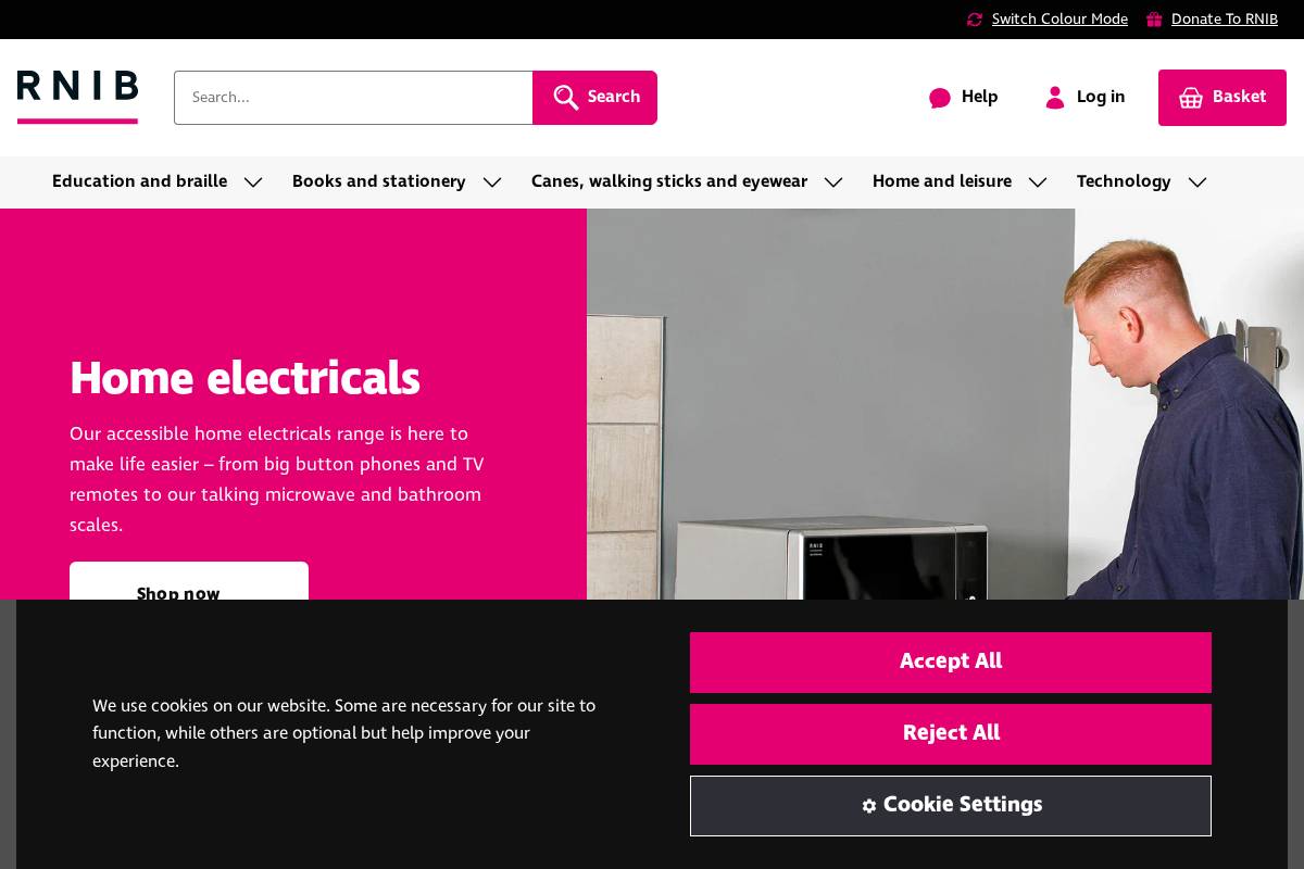 shop.rnib.org.uk homepage screenshot