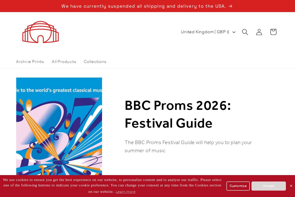 shop.royalalberthall.com homepage screenshot