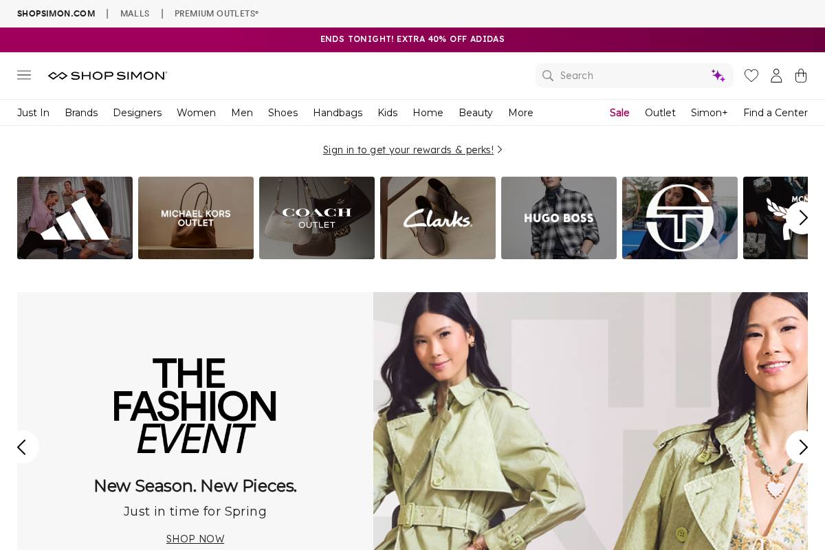 Shop Simon homepage screenshot