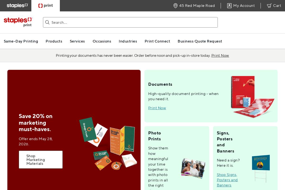 shop.staplescopyandprint.ca homepage screenshot