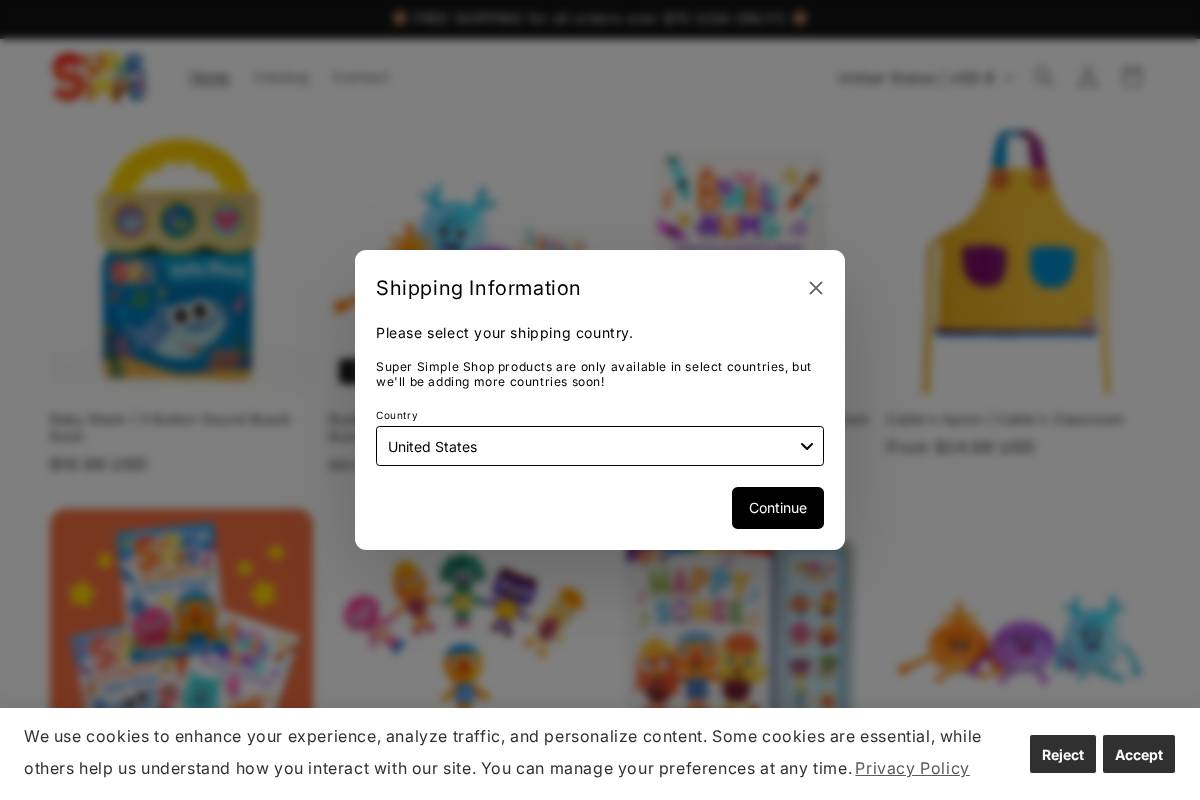 Super Simple Shop homepage screenshot