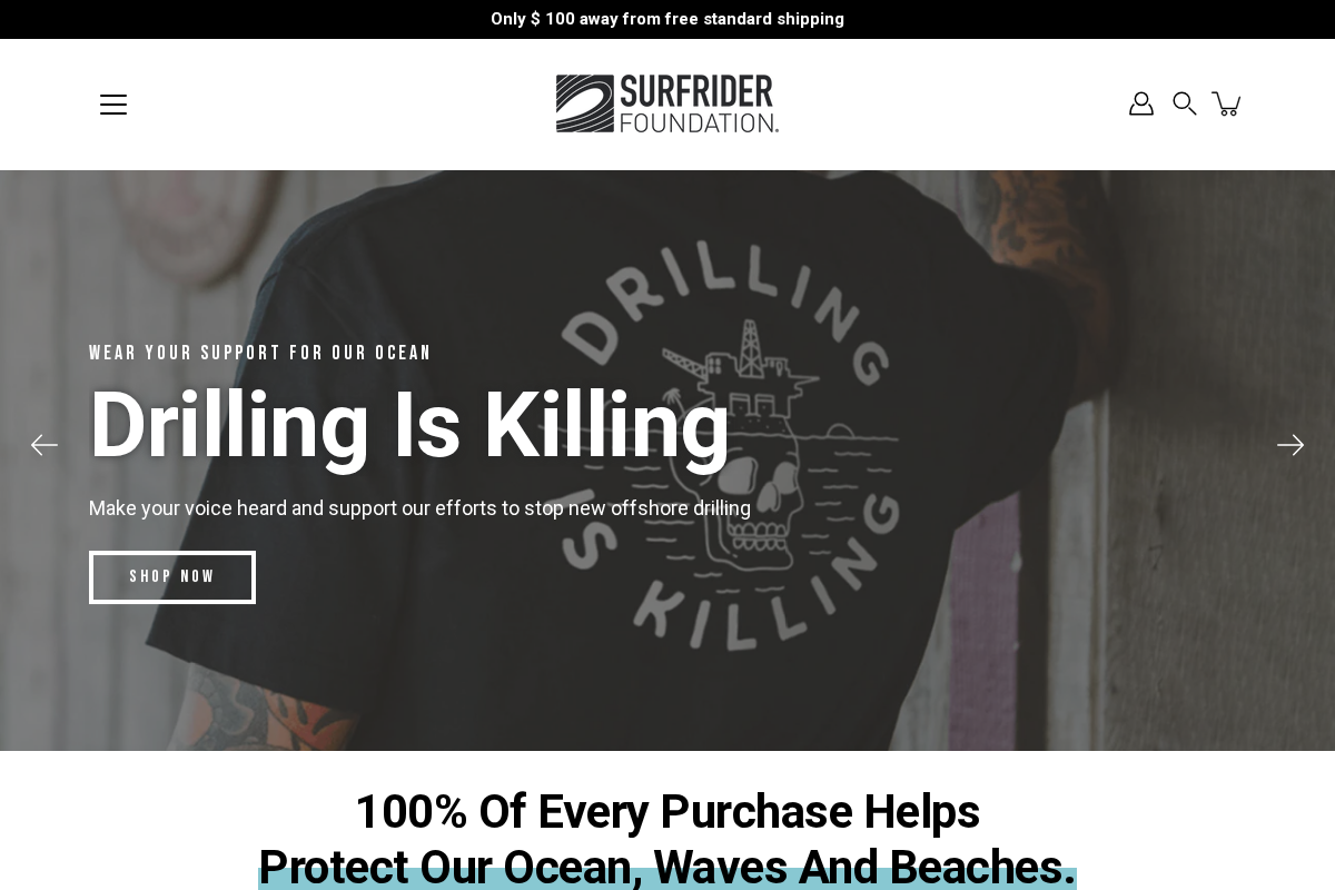 The Surfrider Foundation homepage screenshot