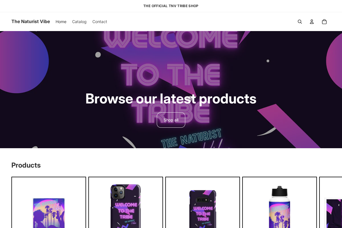 The Naturist Vibe homepage screenshot