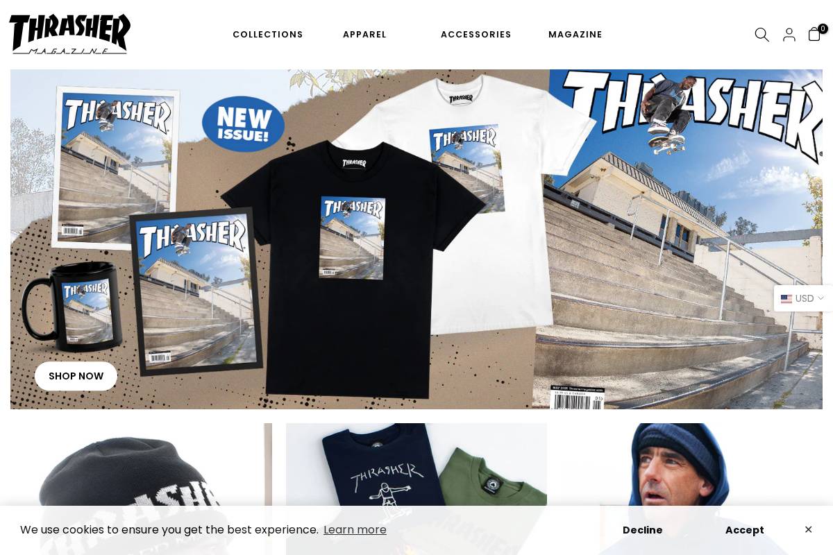 shop.thrashermagazine.com homepage screenshot