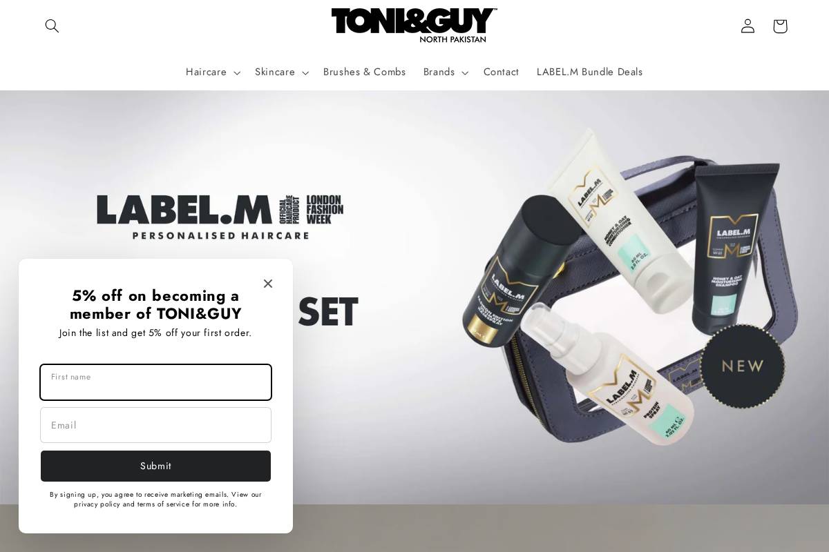 TONI&GUY homepage screenshot