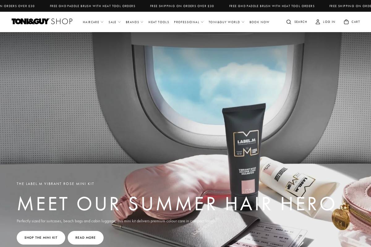 TONI&GUY homepage screenshot