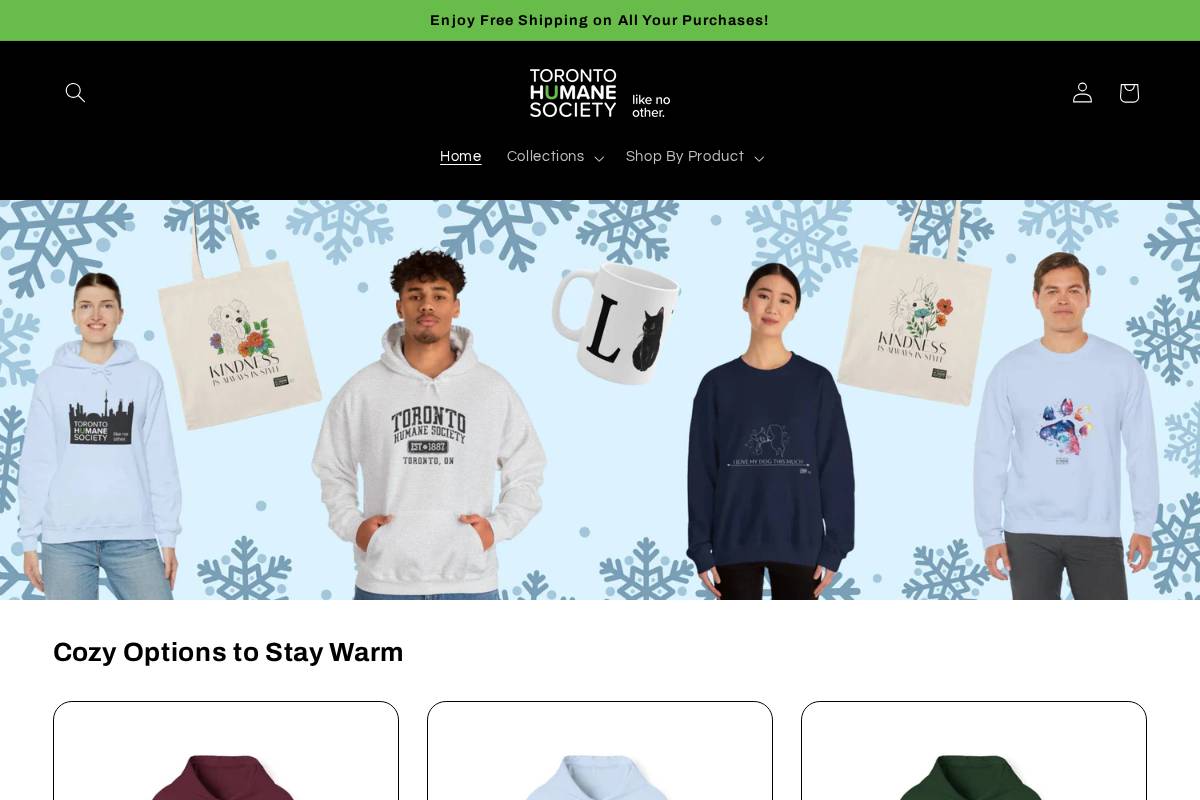 shop.torontohumanesociety.com homepage screenshot